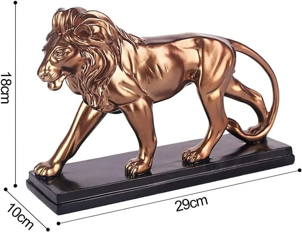 29cm Creative Resin Male Lion Statue Decoration Figurines Study Room Ornament Sculpture Animals Crafts Home Jewelry Decor Gift