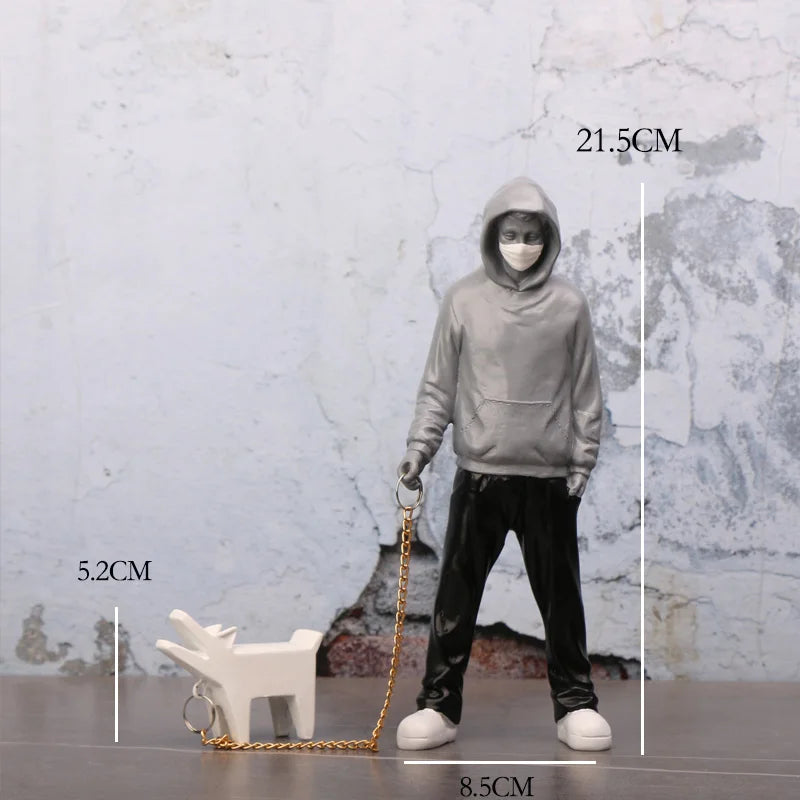Man with Dog BANKSY Art Sculpture