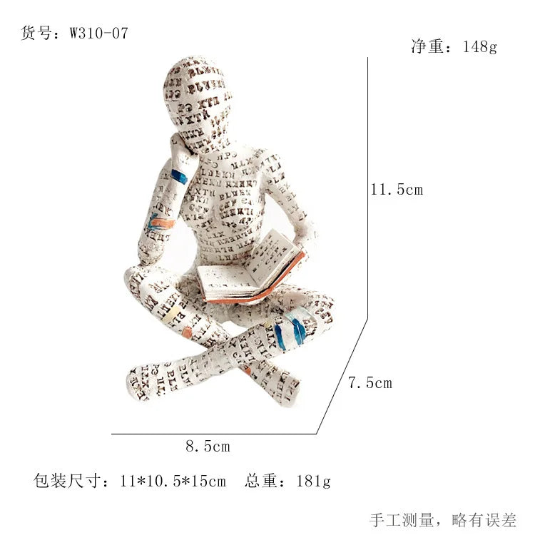 The Reading woman Abstract Statues Sculptures Yoga Figurine Nordic Living Room Home Decor Decoration Maison Desk Ornaments