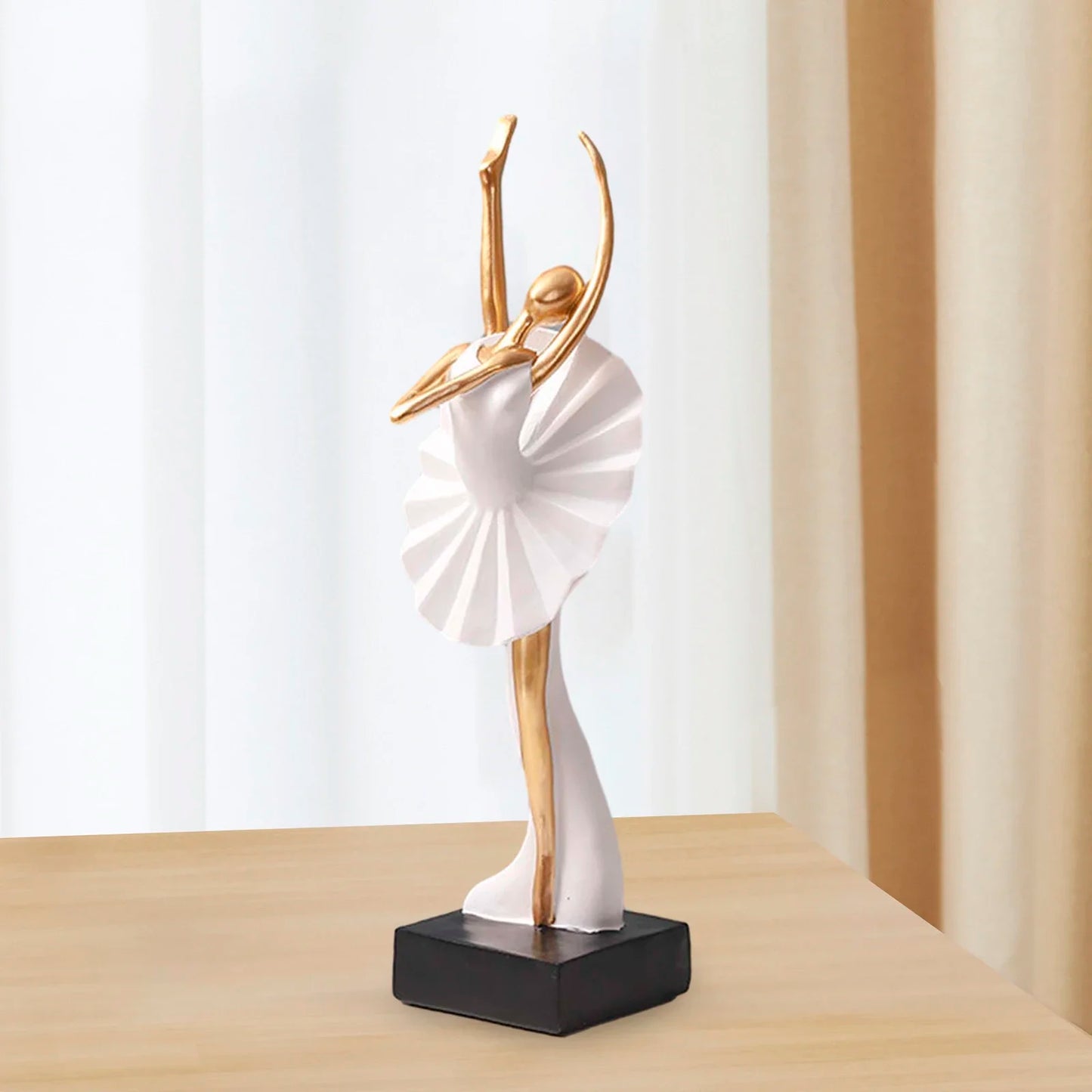 Ballerina Girl Figurine Modern Collection Art Craft Dancer Statue Statuette for Home Office Bedroom Entrance Bookcase Decor