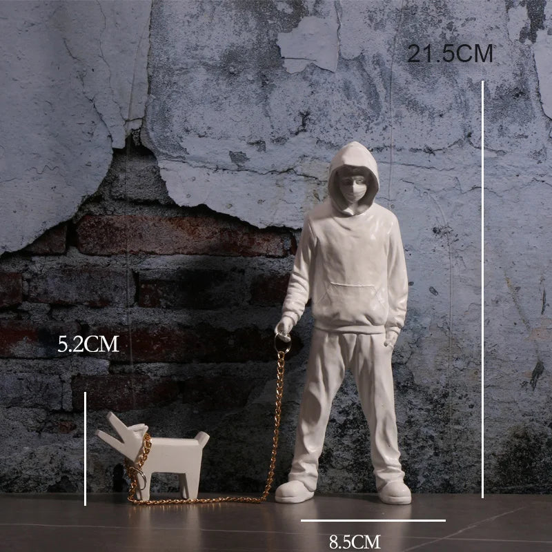 Man with Dog BANKSY Art Sculpture