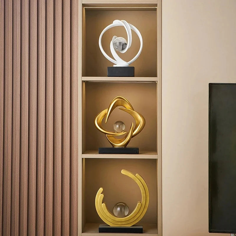 Resin Abstract Sculpture Modern Decoration Luxury Creative Living Room Bedroom Wine Cabinet Simple Nordic Decorative Ornament