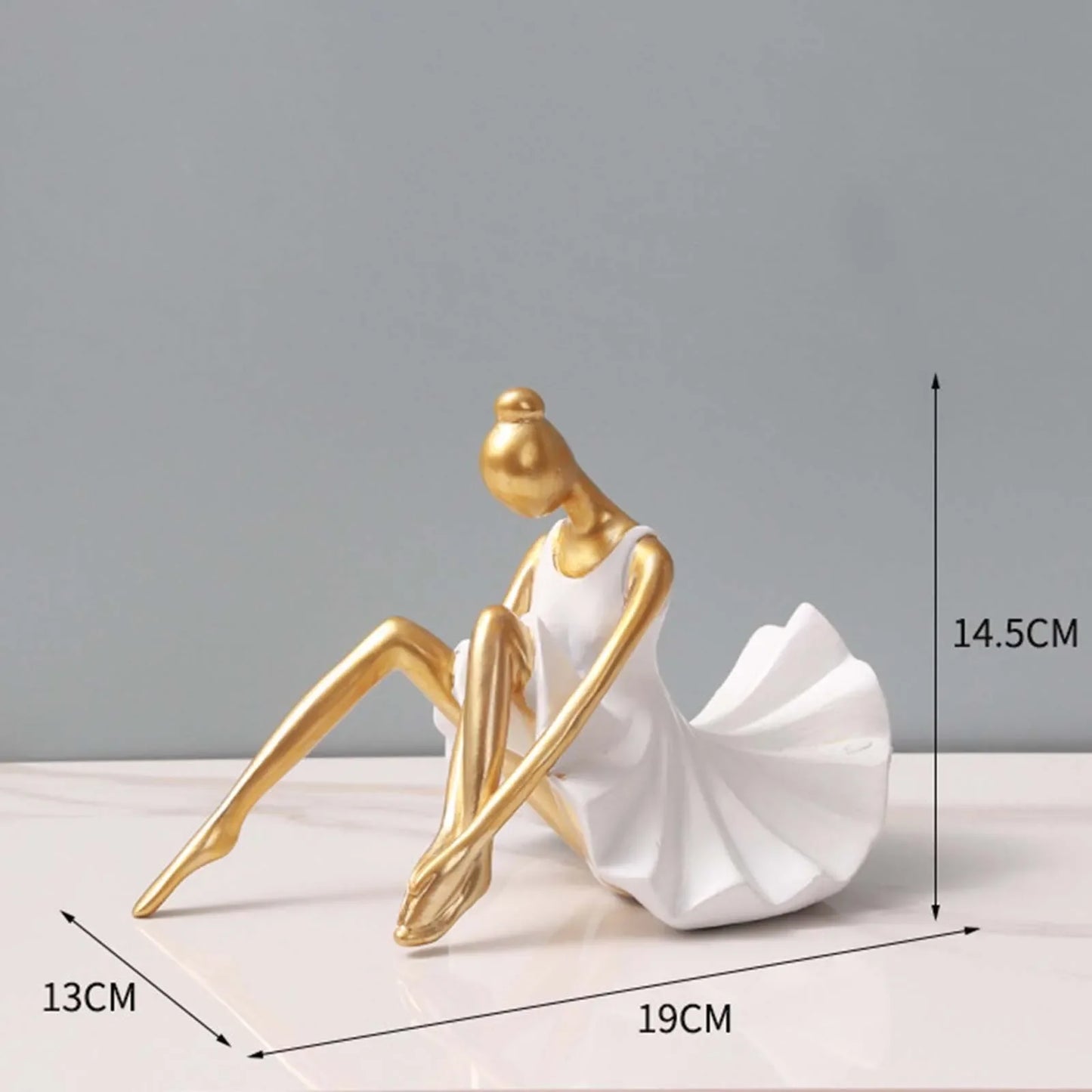 Ballerina Girl Figurine Modern Collection Art Craft Dancer Statue Statuette for Home Office Bedroom Entrance Bookcase Decor