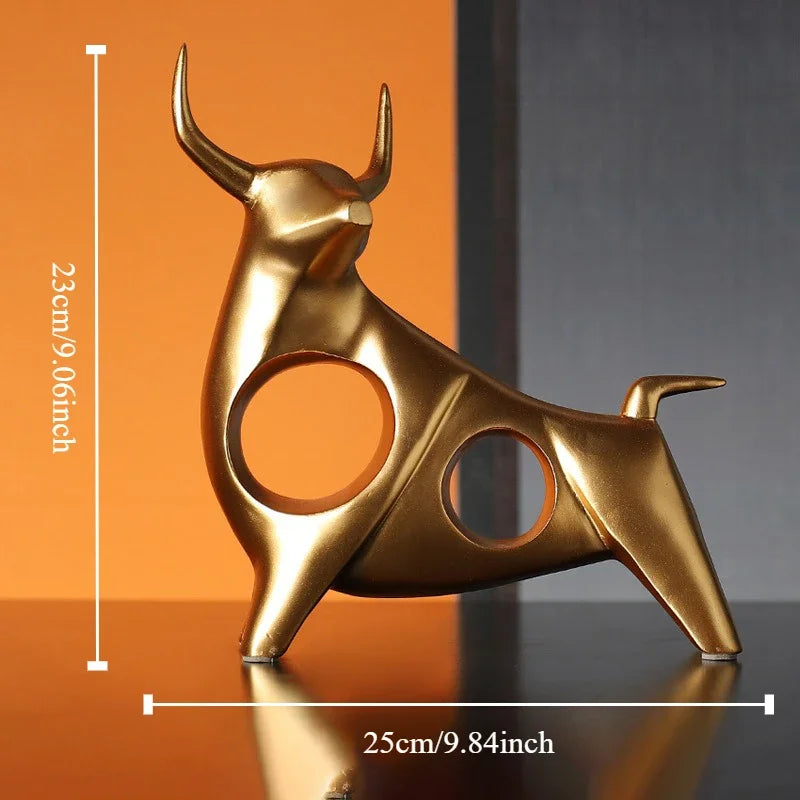 Home Decor Cattle Statue Ox Home Decor Living Room Bull Sculpture Wine TV Cabinet Ornament Crafts Abstract Animal Figurine