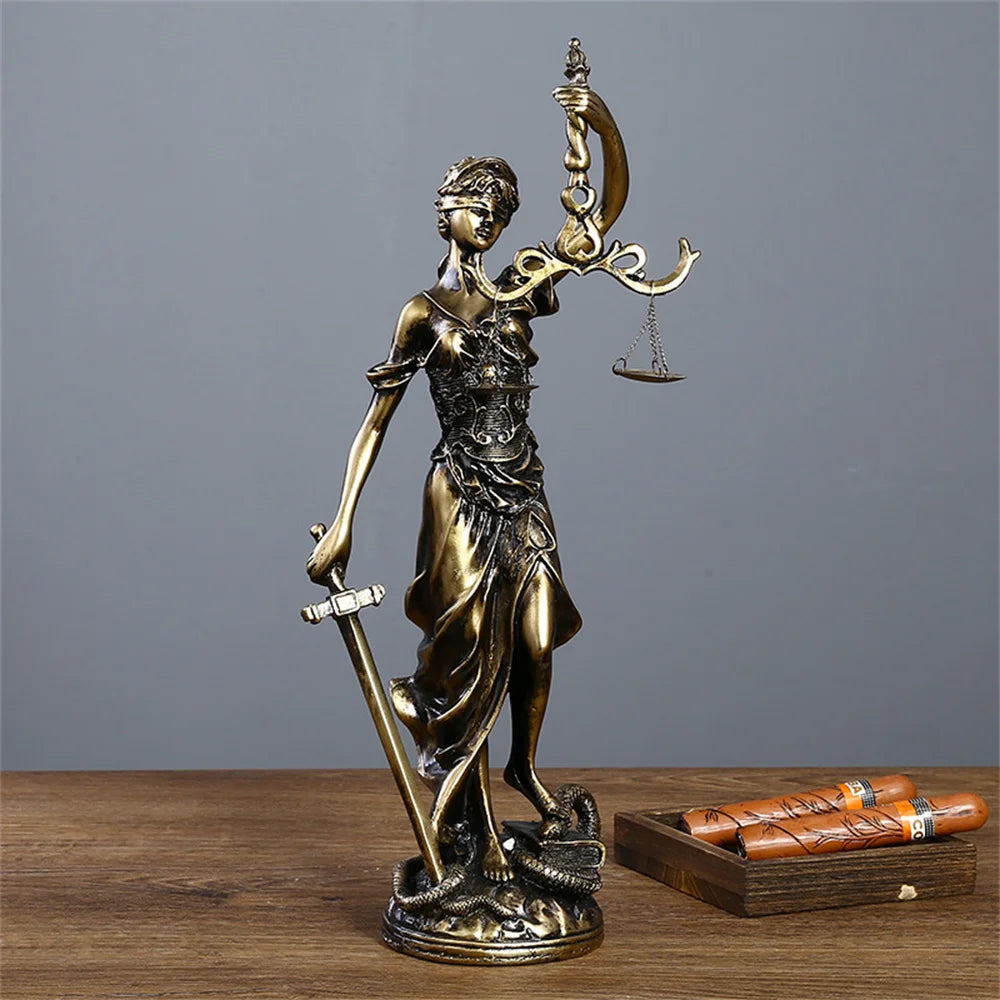 Themis Goddess Of Justice Statue Greek Mythology Ornaments Fair Angel Sculpture Tianping Gods Astraya Vintage Home Decoration
