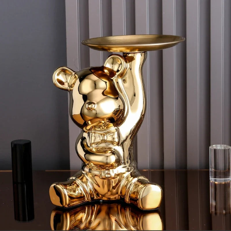 Light luxury ornaments, violent bear dolls small ornaments, living room TV cabinet cartoon statues, wine cabinet decorations.