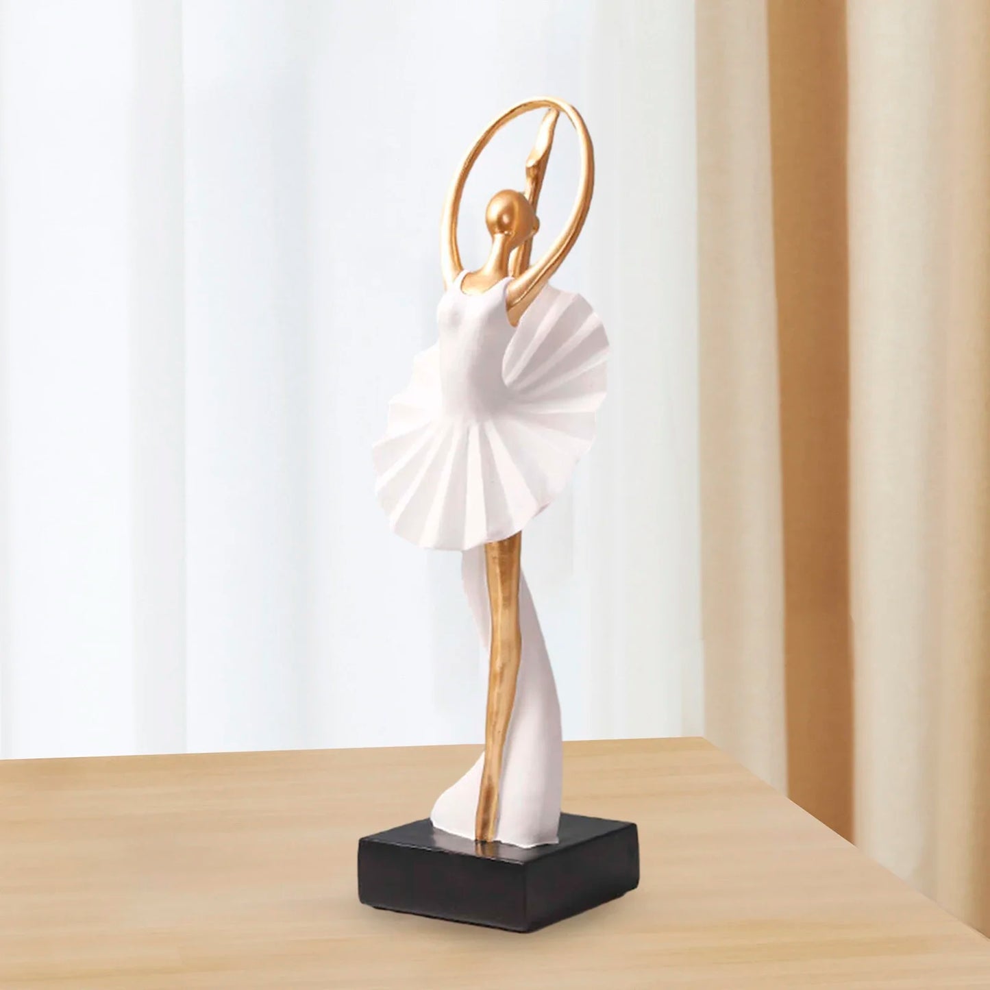 Ballerina Girl Figurine Modern Collection Art Craft Dancer Statue Statuette for Home Office Bedroom Entrance Bookcase Decor