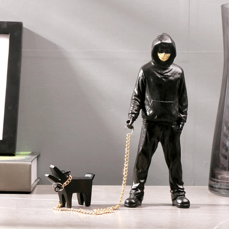 Man with Dog BANKSY Art Sculpture