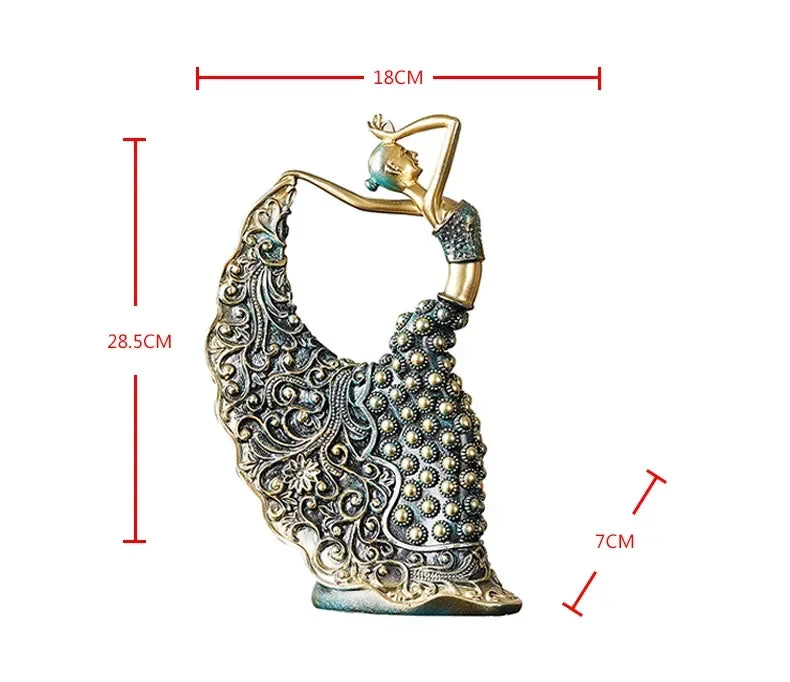 Peacock Dancer Model Luxury Atmosphere Decoration Home Living Room Decoration Ceramic Abstract Sculpture Art Decoration Statue