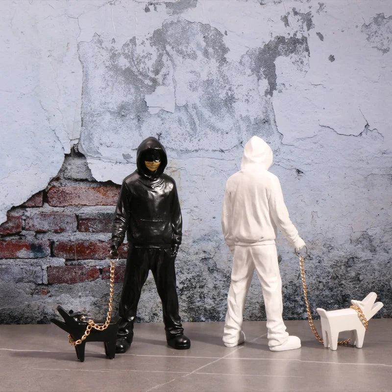 Man with Dog BANKSY Art Sculpture