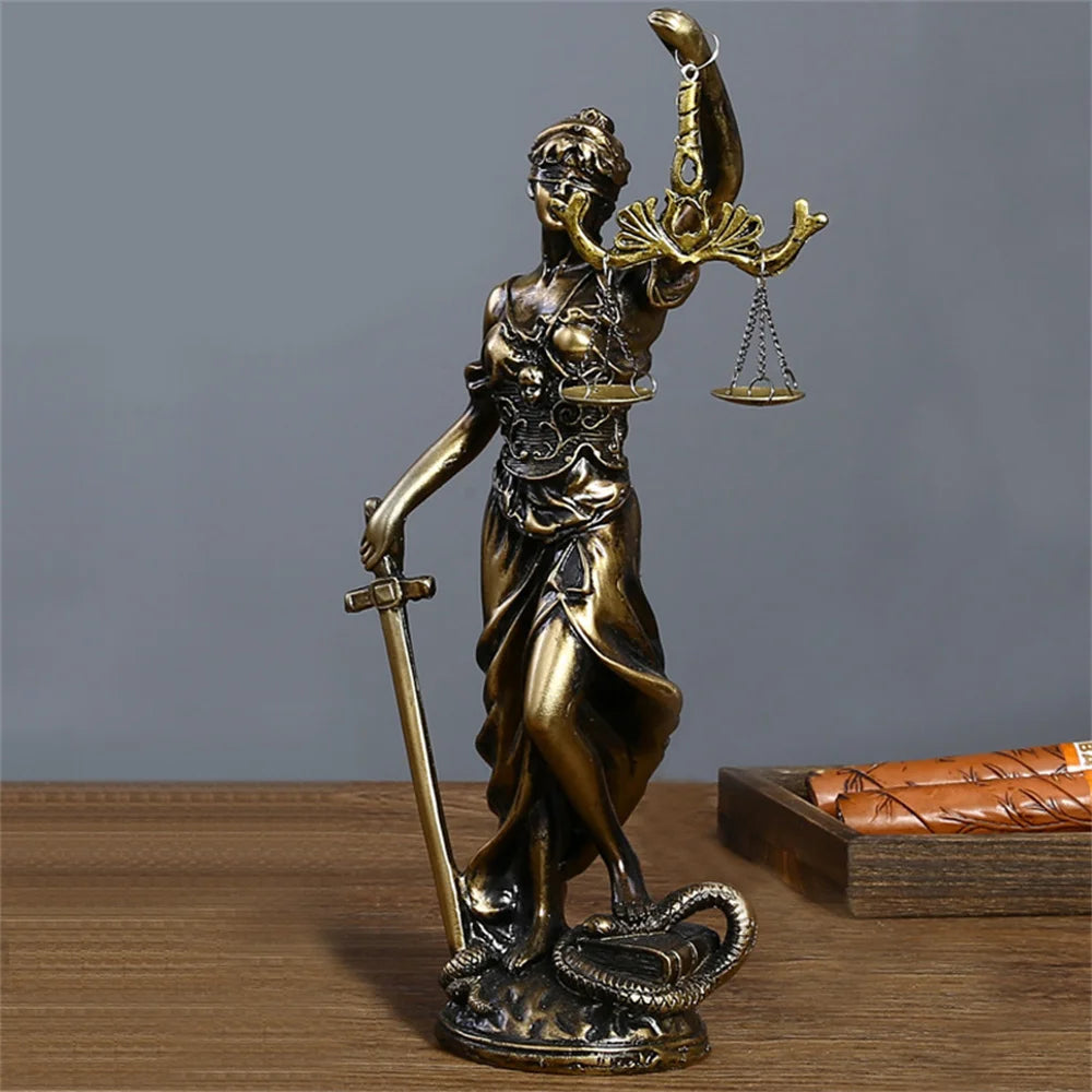 Themis Goddess Of Justice Statue Greek Mythology Ornaments Fair Angel Sculpture Tianping Gods Astraya Vintage Home Decoration