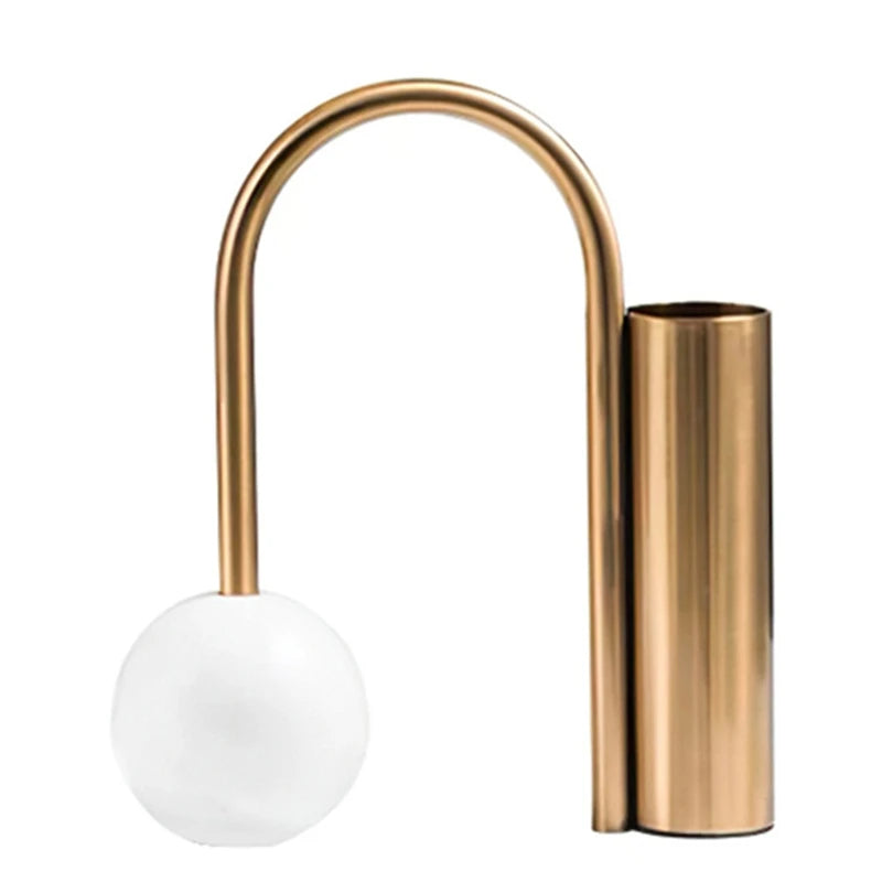 Modern Arc Iron Vase – Sculptural Elegance in Gold