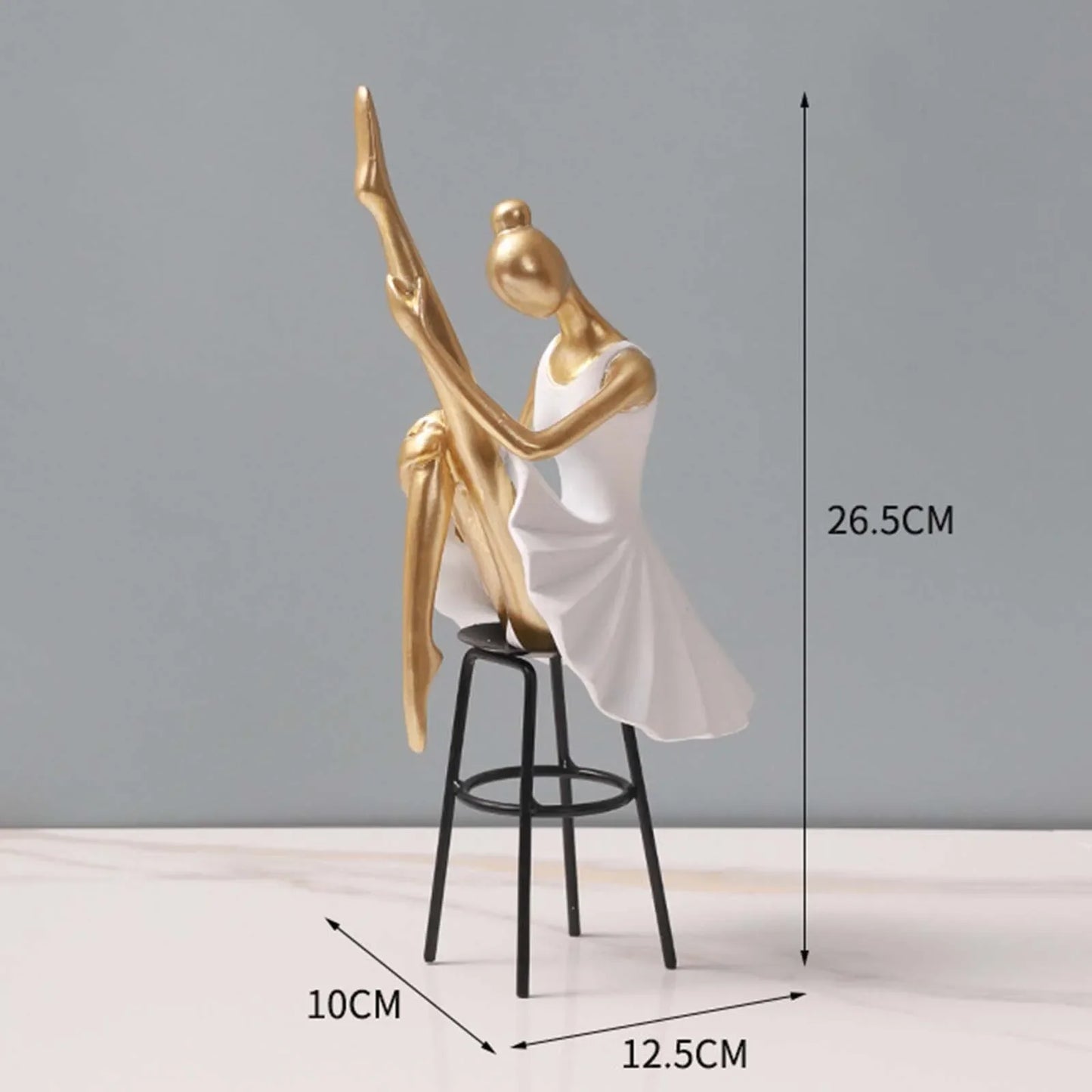 Ballerina Girl Figurine Modern Collection Art Craft Dancer Statue Statuette for Home Office Bedroom Entrance Bookcase Decor