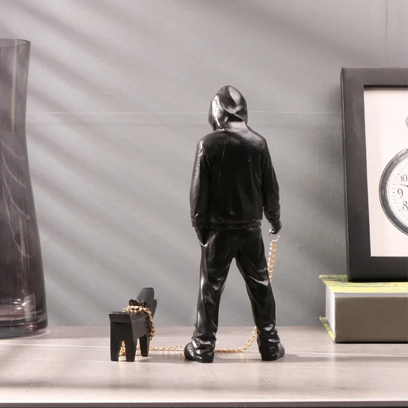 Man with Dog BANKSY Art Sculpture