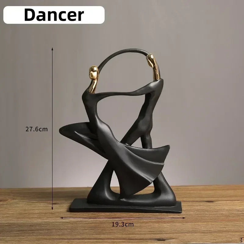 Creative Resin Decoration Band Player Ornaments Home Decor Musician Miniatures Gold Head Figurines Musical Character Ornaments