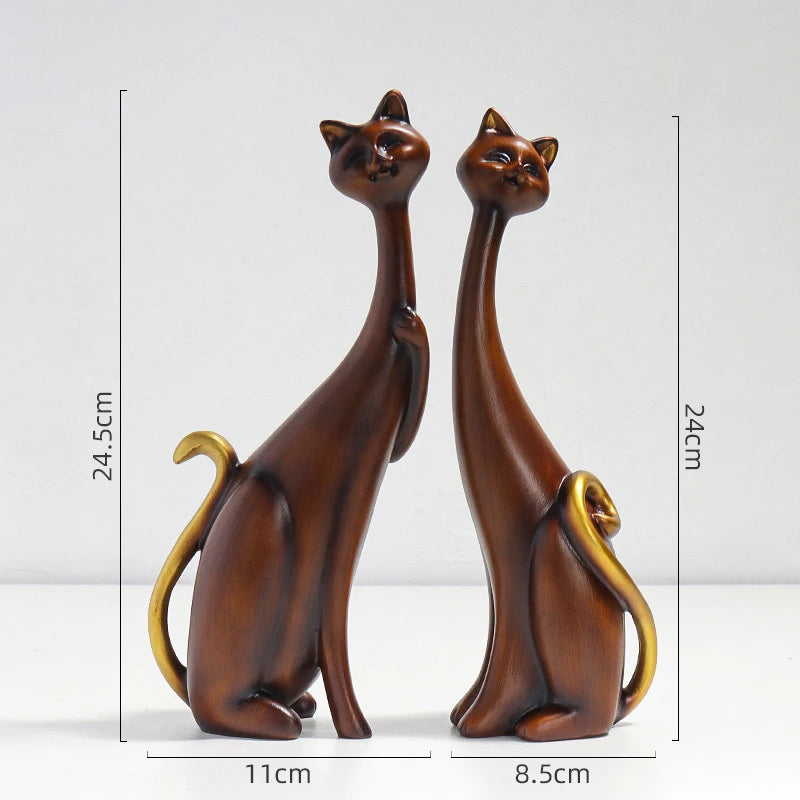 Nordic Graffiti Art Oil Painting Cat Decoration Resin Abstract Ornaments Figurines Bedroom Desktop Porch Cat Sculpture