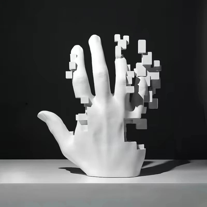 Fragmented Hand Sculpture – Modern Mosaic Statement Art