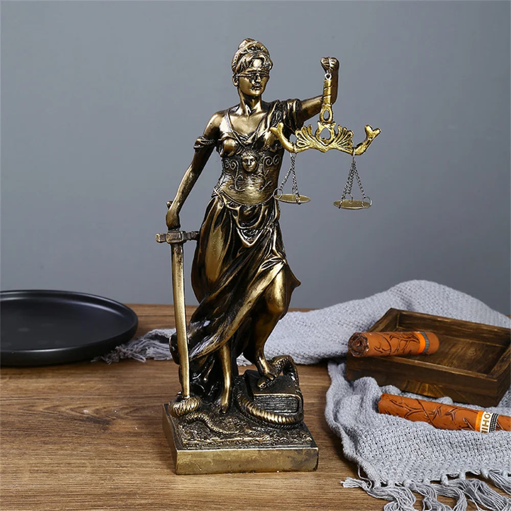 Themis Goddess Of Justice Statue Greek Mythology Ornaments Fair Angel Sculpture Tianping Gods Astraya Vintage Home Decoration