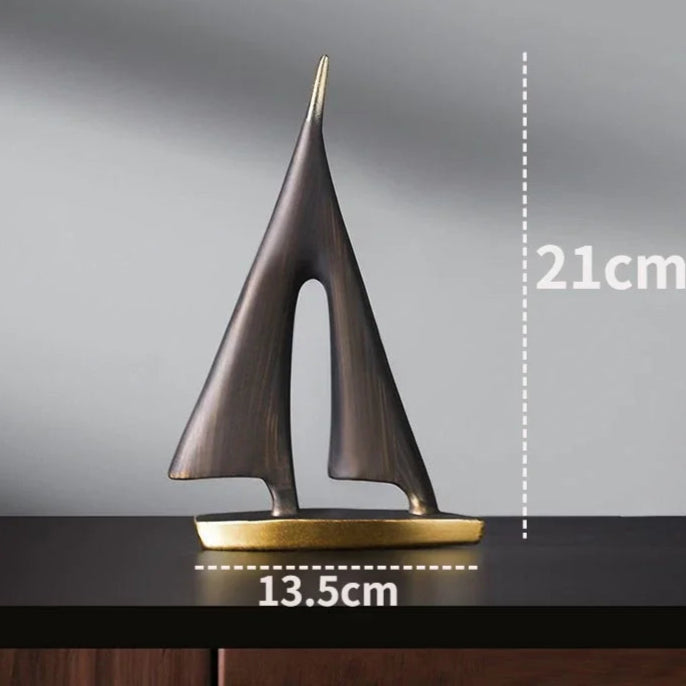 Smooth Sailing Sailboat Home Decor Ornament Living Room Decoration Bedroom Desktop Decoration Resin Craft Gift