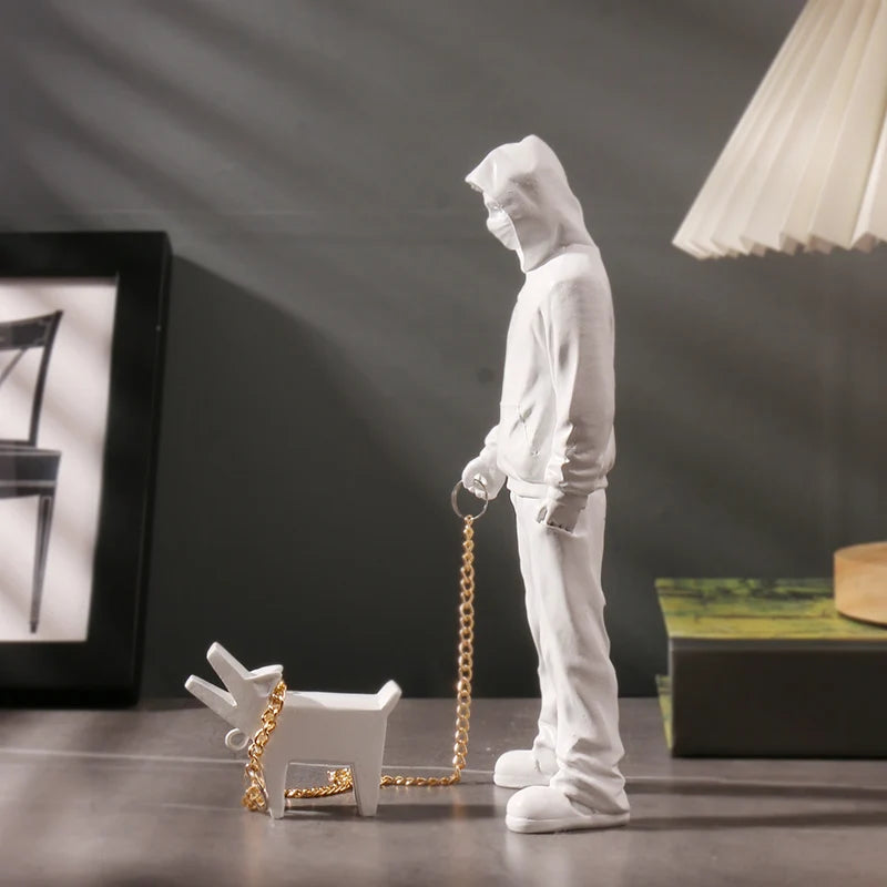 Man with Dog BANKSY Art Sculpture