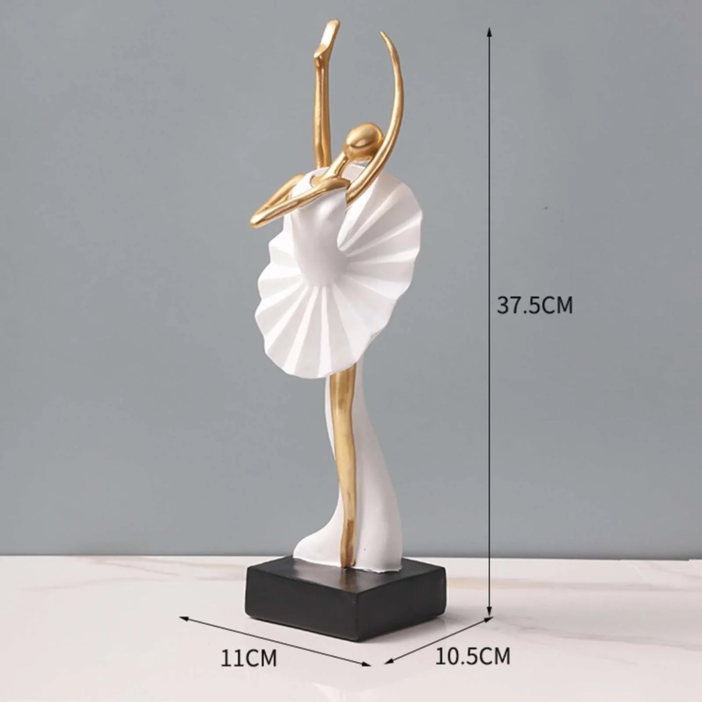 Ballerina Girl Figurine Modern Collection Art Craft Dancer Statue Statuette for Home Office Bedroom Entrance Bookcase Decor