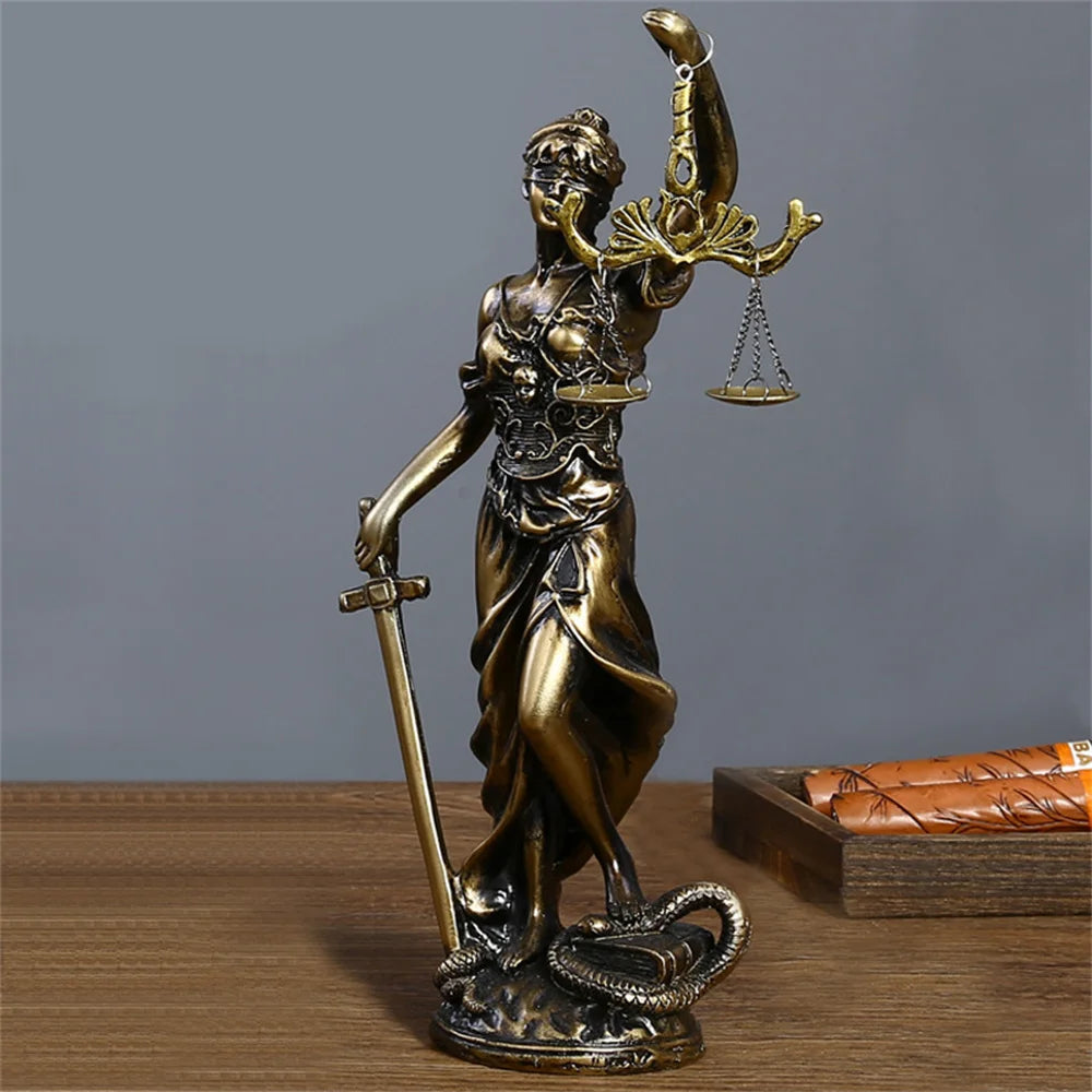 Themis Goddess Of Justice Statue Greek Mythology Ornaments Fair Angel Sculpture Tianping Gods Astraya Vintage Home Decoration