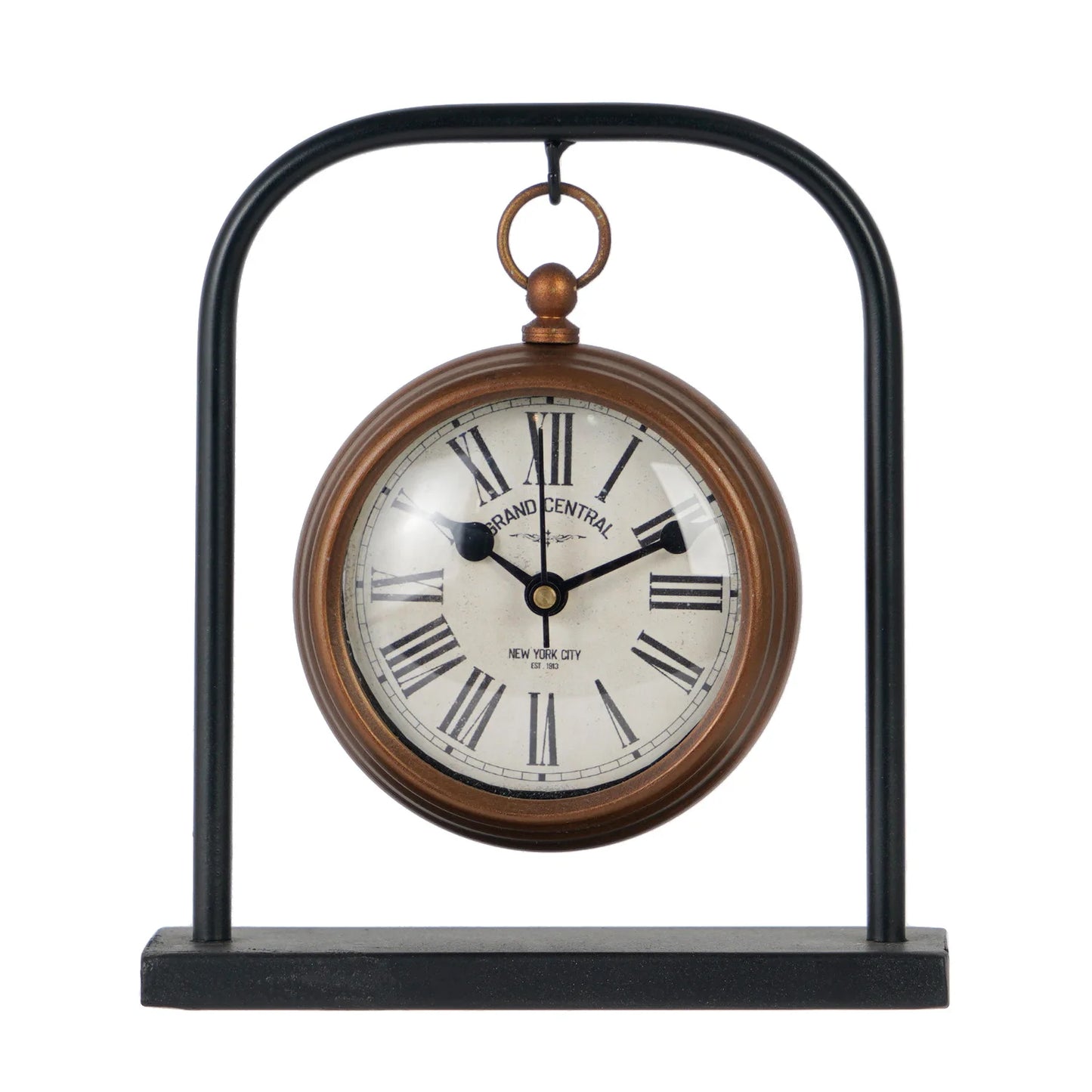 Petite Silent Roman Numeral Clock - Mini Copper Retro Desk Clock, Quiet Non-Ticking Decor