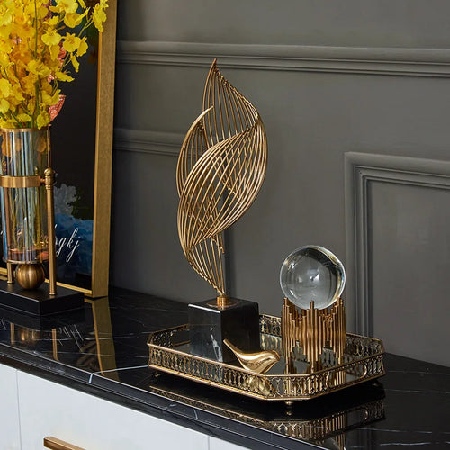 Modern minimalist conch metal home Nordic light luxury decoration living room entrance office decoration gift