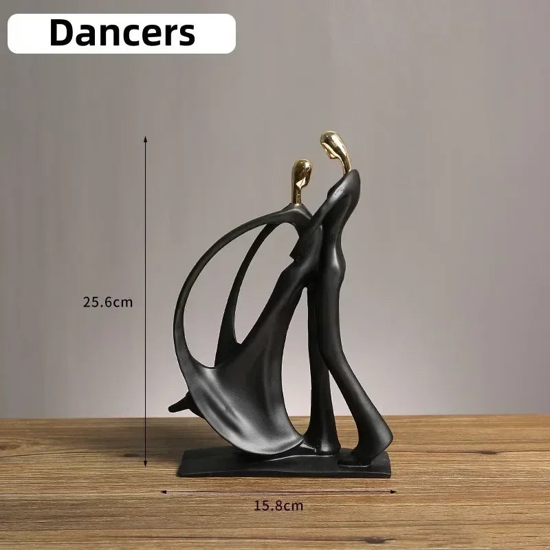 Creative Resin Decoration Band Player Ornaments Home Decor Musician Miniatures Gold Head Figurines Musical Character Ornaments
