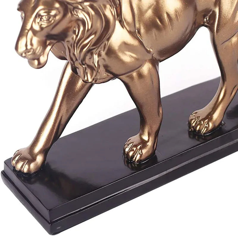 29cm Creative Resin Male Lion Statue Decoration Figurines Study Room Ornament Sculpture Animals Crafts Home Jewelry Decor Gift