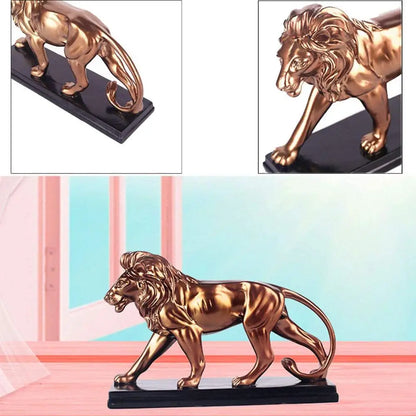 29cm Creative Resin Male Lion Statue Decoration Figurines Study Room Ornament Sculpture Animals Crafts Home Jewelry Decor Gift