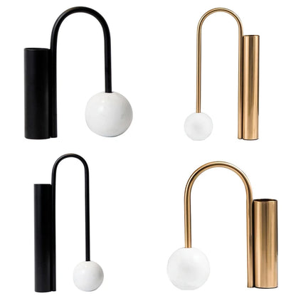 Modern Arc Iron Vase – Sculptural Elegance in Gold