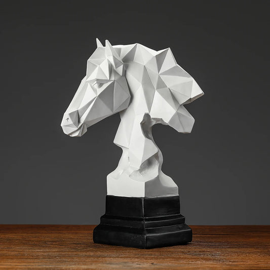 1pc Cube Horse Head Sculpture, Collectible Horse Figure, Exclusive Art Indoor  Home Decor, Polygonal Horse Resin Ornament