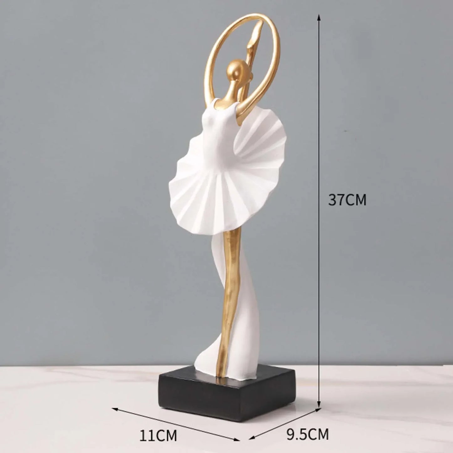 Ballerina Girl Figurine Modern Collection Art Craft Dancer Statue Statuette for Home Office Bedroom Entrance Bookcase Decor