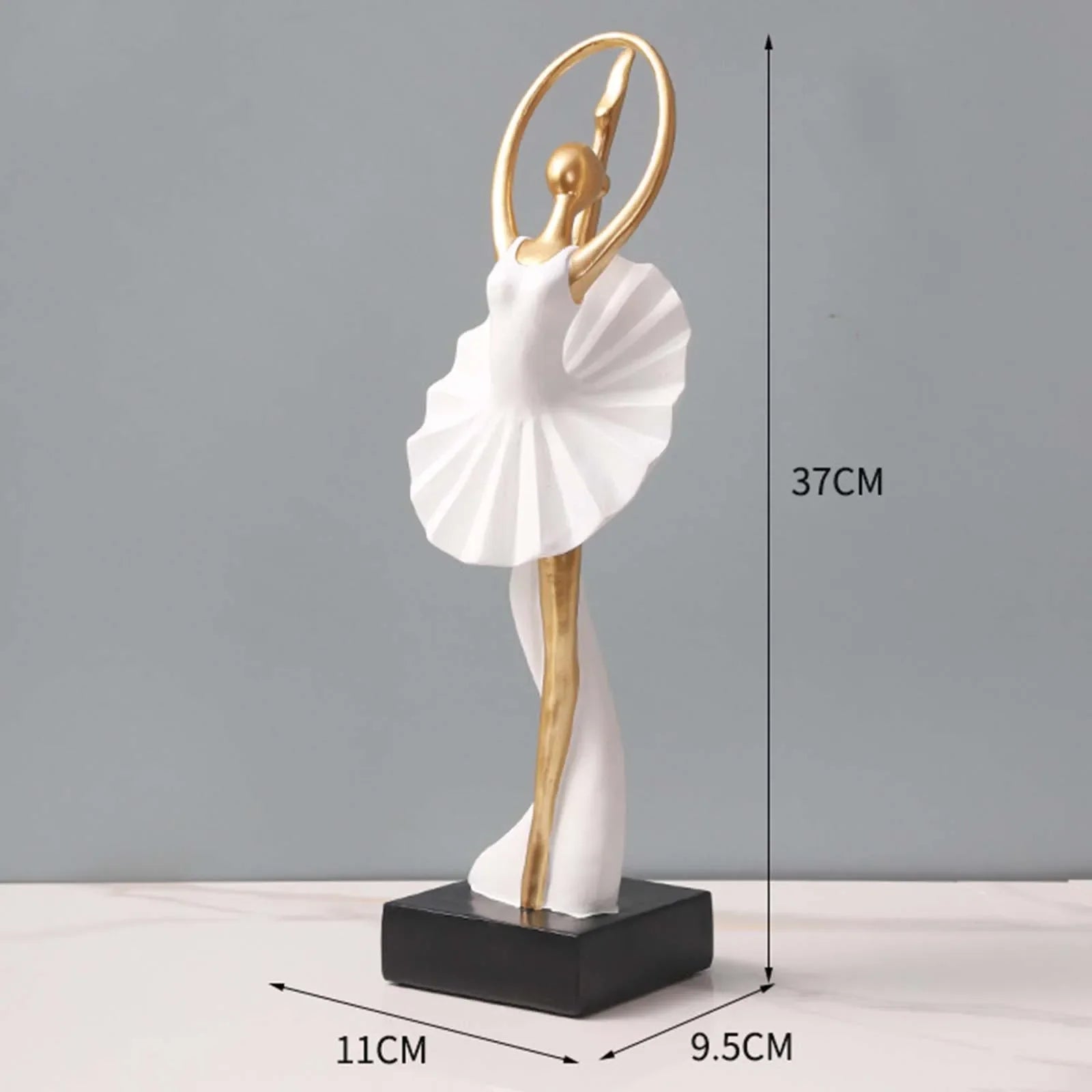 Ballerina Girl Figurine Modern Collection Art Craft Dancer Statue Statuette for Home Office Bedroom Entrance Bookcase Decor