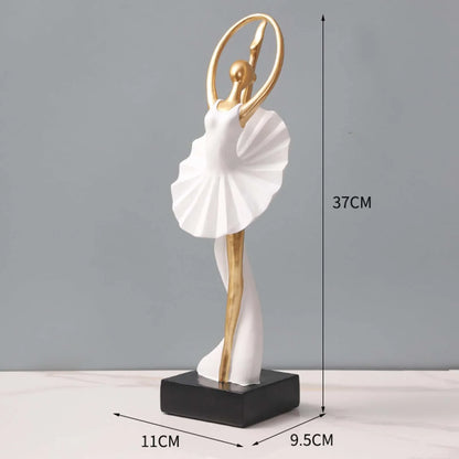 Ballerina Girl Figurine Modern Collection Art Craft Dancer Statue Statuette for Home Office Bedroom Entrance Bookcase Decor