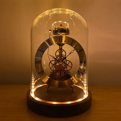 Mechanical Desk Clock Metal Wood Office Table Clock Tabletop Luxury Interior Clocks Aesthetic Bedroom Decoration Accessories