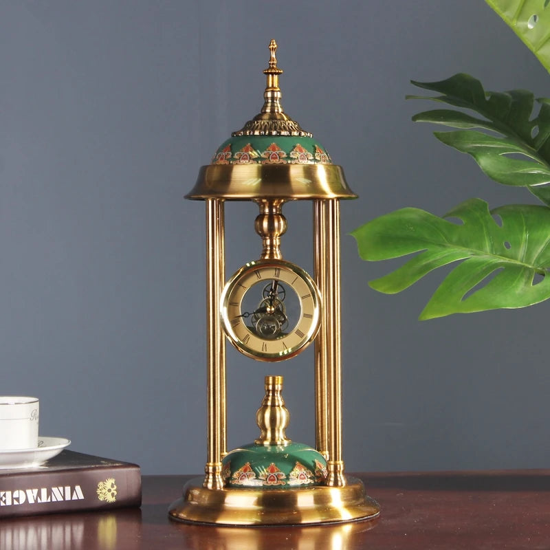 Retro Metal Table Clocks Living room Bedroom Bedside  Office Silent Design Desktop Clock Home Decor Modern Luxury Creative Gifts