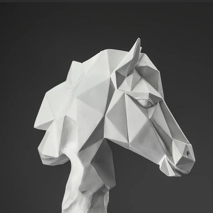 1pc Cube Horse Head Sculpture, Collectible Horse Figure, Exclusive Art Indoor  Home Decor, Polygonal Horse Resin Ornament