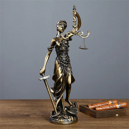 Themis Goddess Of Justice Statue Greek Mythology Ornaments Fair Angel Sculpture Tianping Gods Astraya Vintage Home Decoration