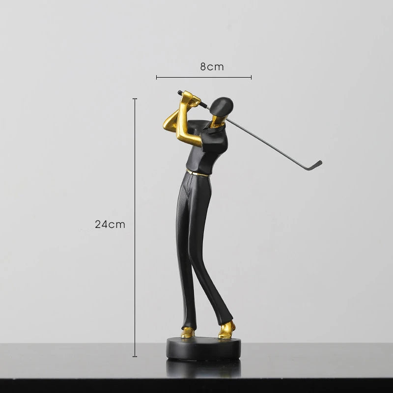 Creative Golfer Figurines Abstract Simple Color Golf Player Model Ornament Sporting Style Decor Modern Home Decorative Articles