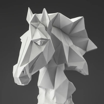 1pc Cube Horse Head Sculpture, Collectible Horse Figure, Exclusive Art Indoor  Home Decor, Polygonal Horse Resin Ornament