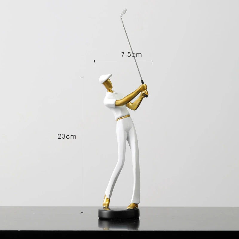 Creative Golfer Figurines Abstract Simple Color Golf Player Model Ornament Sporting Style Decor Modern Home Decorative Articles