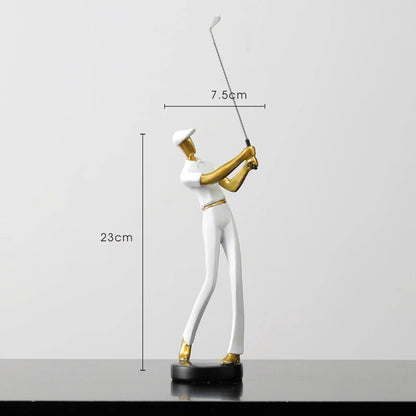 Creative Golfer Figurines Abstract Simple Color Golf Player Model Ornament Sporting Style Decor Modern Home Decorative Articles