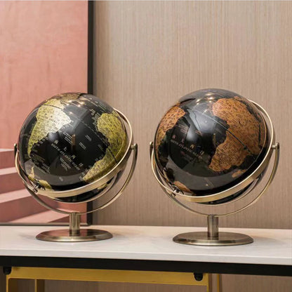 Home Decor Accessories Retro World Globe Modern Desktop Globe Geography Creative Learning Map For Kids Education Red Gold 2 Size