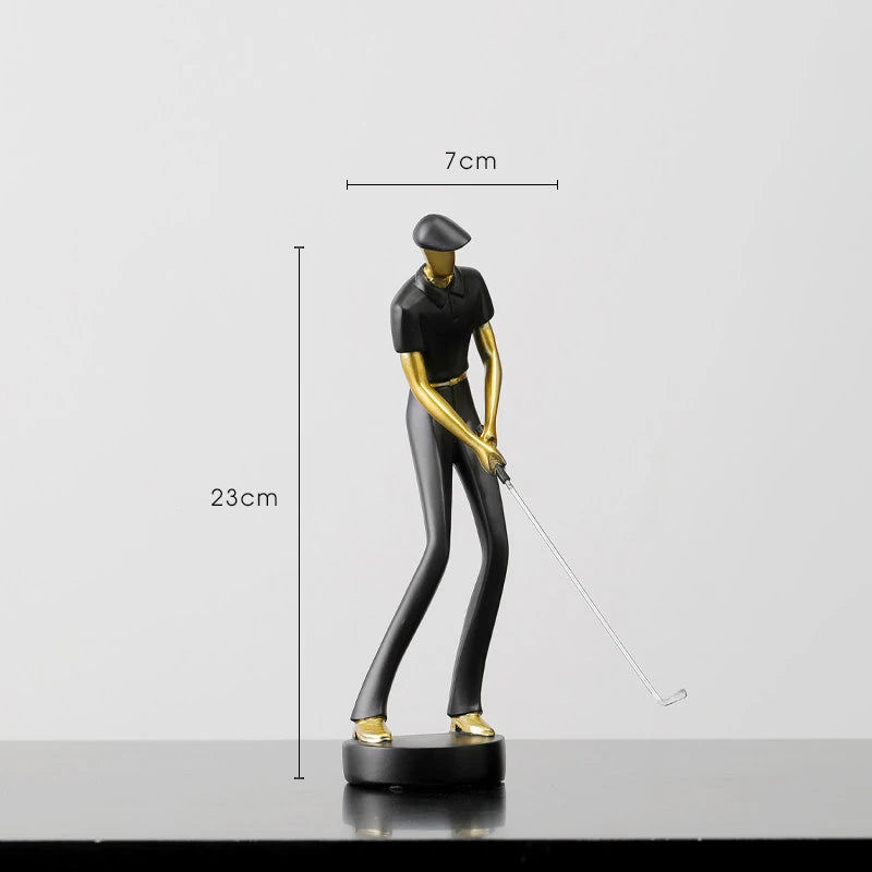 Creative Golfer Figurines Abstract Simple Color Golf Player Model Ornament Sporting Style Decor Modern Home Decorative Articles