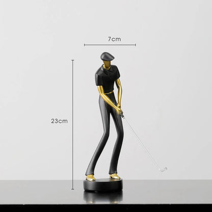 Creative Golfer Figurines Abstract Simple Color Golf Player Model Ornament Sporting Style Decor Modern Home Decorative Articles
