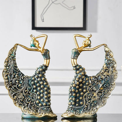 Peacock Dancer Model Luxury Atmosphere Decoration Home Living Room Decoration Ceramic Abstract Sculpture Art Decoration Statue