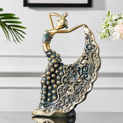 Peacock Dancer Model Luxury Atmosphere Decoration Home Living Room Decoration Ceramic Abstract Sculpture Art Decoration Statue