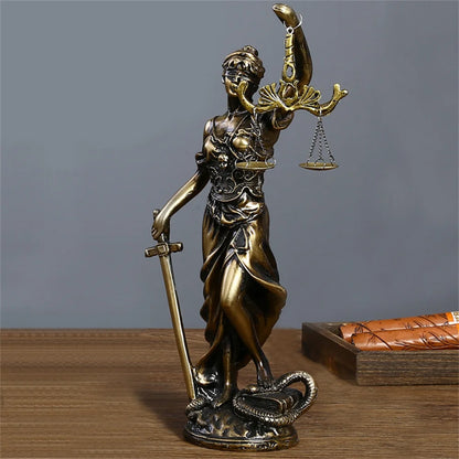 Themis Goddess Of Justice Statue Greek Mythology Ornaments Fair Angel Sculpture Tianping Gods Astraya Vintage Home Decoration
